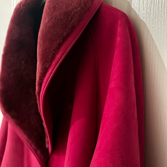 Beautiful SHEARLING Spanish Merino suede coat; worn once; dry cleaned; perfect! - Picture 5 of 11